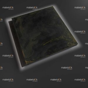 Valcromat noir avec poignée fraisée et tôle Acier à l'acide ciré