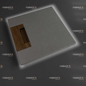 Valchromat gris clair avec Insert Noyer Vernis mat